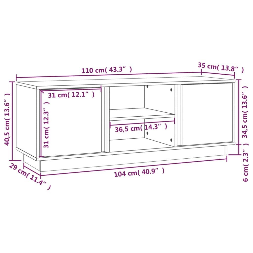 TV skapītis vidaXL, 110x35x40,5 cm, balts cena un informācija | TV galdiņi | 220.lv