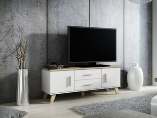 Telekalaud SANNA 140 2D2S-brylantowa biel / бриллантовый бель + dąb sonoma цена и информация |  Тумбы под телевизор | 220.lv