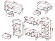 Mēbeļu komplekts MARINEZ I-hikora цена и информация | Sekcijas | 220.lv
