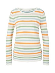 Tom Tailor sieviešu krekls 1016350*31604, balts/oranžs 4066887148019 cena un informācija | Sieviešu džemperi | 220.lv