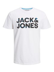 Jack & Jones bērnu t-krekls 12224104*03, balts 5715367474528 cena un informācija | Zēnu krekli | 220.lv