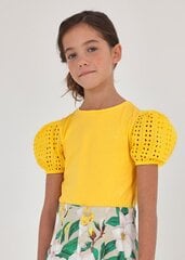 Детская футболка Mayoral, желтый, 6046*17, 8445445718318 цена и информация | Рубашки для девочек | 220.lv