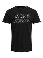 Jack & Jones vīriešu t-krekls 12221930*01, melns 5715365617262 cena un informācija | Vīriešu T-krekli | 220.lv