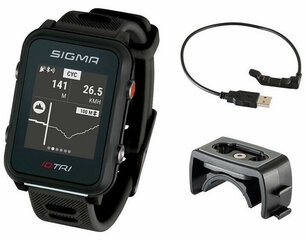 Vīriešu pulkstenis, Sigma, iD.TRI BASIC Black 24200 cena un informācija | Fitnesa aproces | 220.lv