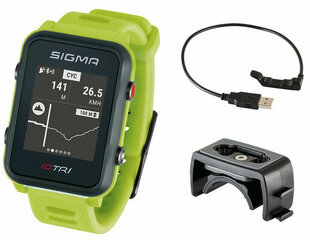 Vīriešu pulkstenis, Sigma, iD.TRI BASIC Neon Green 24220 cena un informācija | Fitnesa aproces | 220.lv