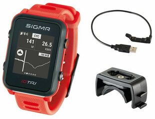 Vīriešu pulkstenis, Sigma, iD.TRI BASIC Neon Red 24230 цена и информация | Фитнес-браслеты | 220.lv