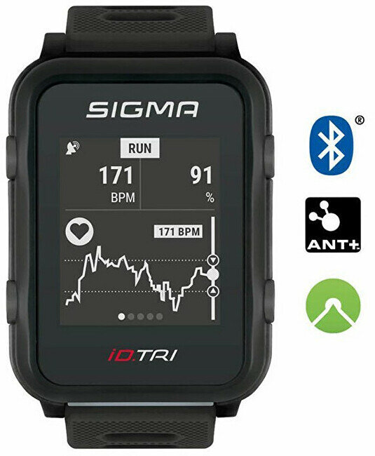 Vīriešu pulkstenis, Sigma, iD.TRI SET Black 24250 cena un informācija | Fitnesa aproces | 220.lv
