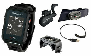 Vīriešu pulkstenis, Sigma, iD.TRI SET Black 24250 cena un informācija | Fitnesa aproces | 220.lv