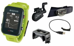 Vīriešu pulkstenis, Sigma, iD.TRI SET Neon Green 24270 cena un informācija | Fitnesa aproces | 220.lv