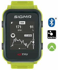 Vīriešu pulkstenis, Sigma, iD.TRI SET Neon Green 24270 cena un informācija | Fitnesa aproces | 220.lv