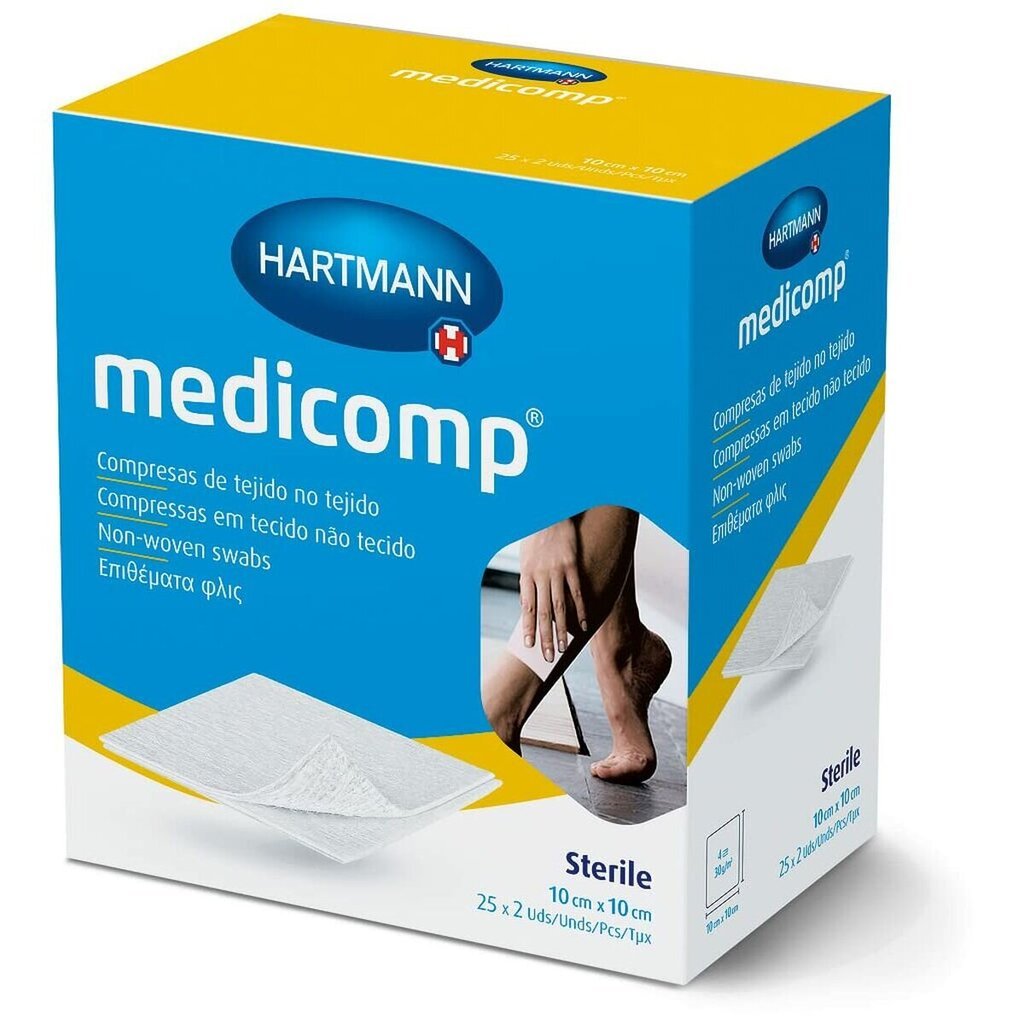 Sterila Marle Hartmann Medicomp 10 x 10 cm 50 gb. cena un informācija | Pirmā palīdzība | 220.lv