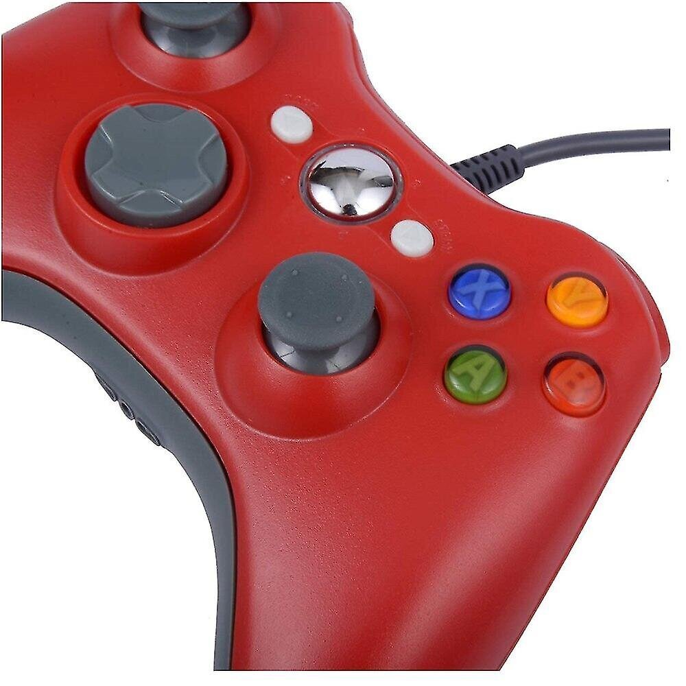 XBOX 360 spēļu panelis ar vibrāciju, sarkans ar vadu cena un informācija | Spēļu konsoles | 220.lv