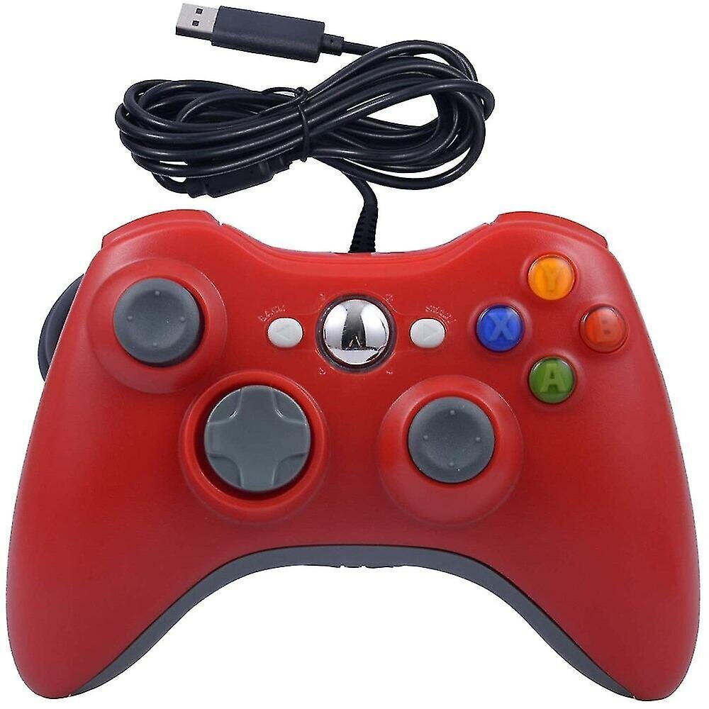 XBOX 360 spēļu panelis ar vibrāciju, sarkans ar vadu cena un informācija | Spēļu konsoles | 220.lv