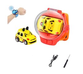 Mini tālvadības automašīnas pulksteņa vadības panelis, dzeltenā krāsā cena un informācija | Rotaļlietas zēniem | 220.lv