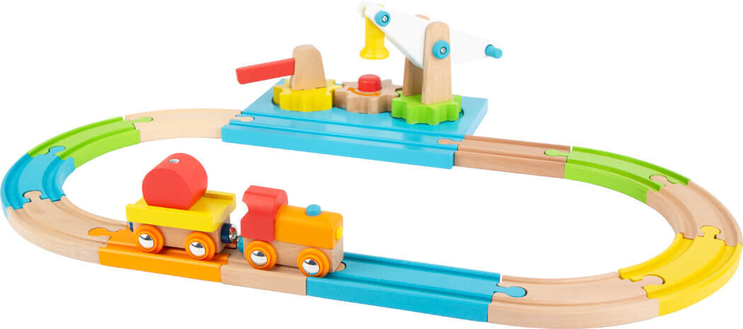 Koka vilciena komplekts Junior cena un informācija | Rotaļlietas zēniem | 220.lv