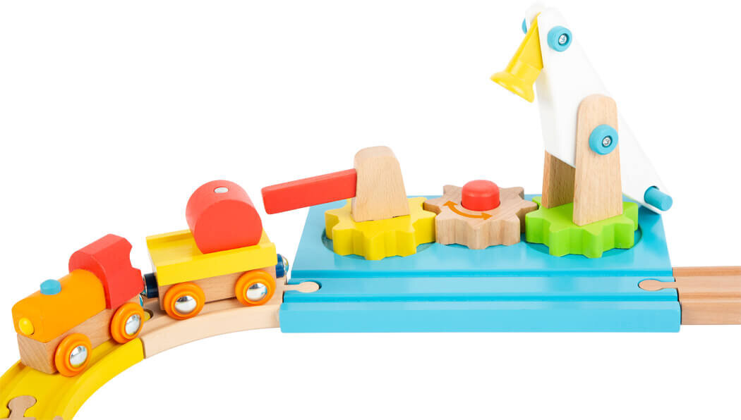 Koka vilciena komplekts Junior cena un informācija | Rotaļlietas zēniem | 220.lv