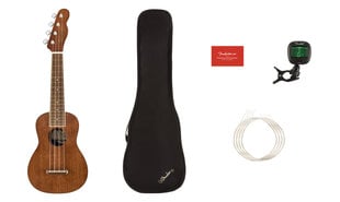 Soprāna ukuleles komplekts Fender Seaside Natural cena un informācija | Ģitāras | 220.lv