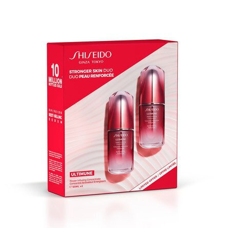 Sejas serumu komplekts Shiseido - Ultimune Power Infusing Concentrate, 2x50 ml cena un informācija | Serumi sejai, eļļas | 220.lv