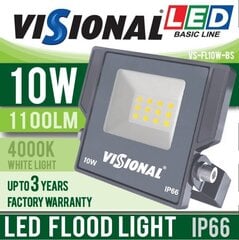 Visional LED prožektors 10W / 1100lm / IP66 / 4000K cena un informācija | Lukturi un prožektori | 220.lv