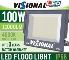 Visional LED prožektors 100W / 11000lm / IP66 / 4000K cena un informācija | Lukturi un prožektori | 220.lv