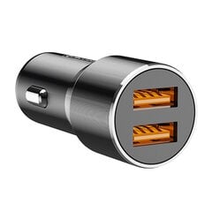 Jellico F9 36W Kompakts Auto DC 12-24V Divu 18W USB Ligzdu 3.1A Adaptīvs ātrs lādētājs Melns цена и информация | Зарядные устройства для телефонов | 220.lv