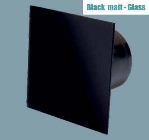Vannas istabas nosūces ventilators MMP 06 Melns matēts stikls cena un informācija | Ventilatori vannas istabai | 220.lv