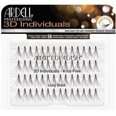 Ardell 3D Individuals Duralash Knot-Free False Eyelashes 56.0ks Long Black cena un informācija | Mākslīgās skropstas, skropstu atliecēji | 220.lv