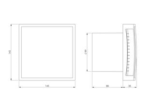 Elektroventilators EUROPLAST E-EXTRA EET100, Ø100mm ar noslēgvāku цена и информация | Вентиляторы для ванной | 220.lv