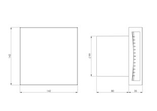 Elektroventilators EUROPLAST E-EXTRA EET100HTi, Ø100mm ar noslēgvāku, taimeri, mitruma sensoru, inox цена и информация | Вентиляторы для ванной | 220.lv