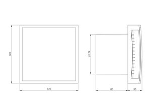 Elektroventilators EUROPLAST E-EXTRA EET125A, Ø125mm ar noslēgvāku, antracīts цена и информация | Вентиляторы для ванной | 220.lv