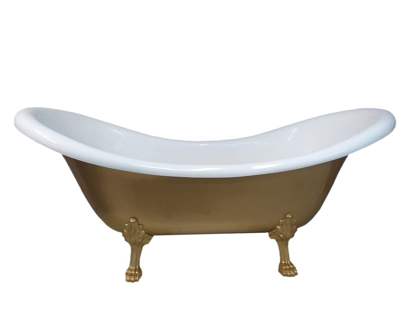 Brīvi stāvoša vanna 170 cm, kompozīts, krāsota masā, RETRO zelta cena un informācija | Vannas | 220.lv