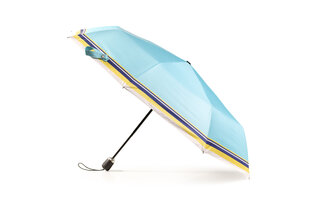 Kompakts saliekams lietussargs ar zilu svītru cena un informācija | Lietussargi sievietēm | 220.lv