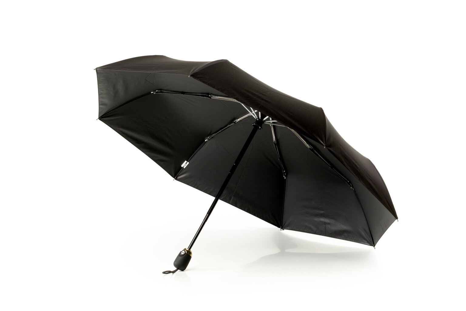 Kompakts melns saliekams lietussargs cena un informācija | Lietussargi sievietēm | 220.lv