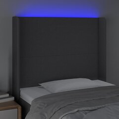 Изголовье со светодиодом, 103x16x118/128 см, черное цена и информация | Кровати | 220.lv
