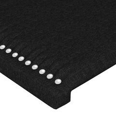 vidaXL gultas galvgalis ar LED, 103x16x118/128 cm, melns audums cena un informācija | Gultas | 220.lv
