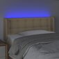 vidaXL gultas galvgalis ar LED, 103x16x78/88 cm, krēmkrāsas audums cena un informācija | Gultas | 220.lv