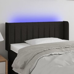 vidaXL gultas galvgalis ar LED, 103x16x78/88 cm, melns audums cena un informācija | Gultas | 220.lv