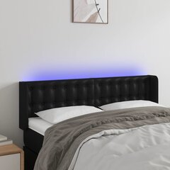 Изголовье со светодиодом, черное, 147x16x78/88 см цена и информация | Кровати | 220.lv