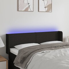 Изголовье со светодиодом, черное, 147x16x78/88 см цена и информация | Кровати | 220.lv