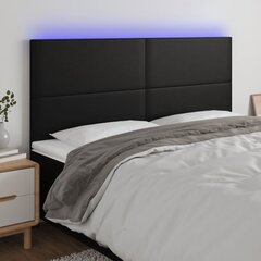 Изголовье со светодиодом, черное, 160x5x118/128 см цена и информация | Кровати | 220.lv