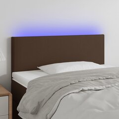 vidaXL gultas galvgalis ar LED, 80x5x78/88 cm, brūna mākslīgā āda цена и информация | Кровати | 220.lv