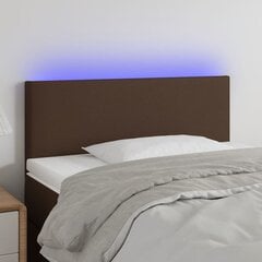 vidaXL gultas galvgalis ar LED, 90x5x78/88 cm, brūna mākslīgā āda cena un informācija | Gultas | 220.lv