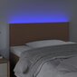vidaXL gultas galvgalis ar LED, 90x5x78/88 cm, brūna mākslīgā āda цена и информация | Gultas | 220.lv
