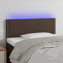 vidaXL gultas galvgalis ar LED, 90x5x78/88 cm, brūna mākslīgā āda cena un informācija | Gultas | 220.lv