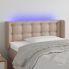 vidaXL gultas galvgalis ar LED, 93x16x78/88 cm, kapučīno mākslīgā āda цена и информация | Кровати | 220.lv