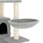vidaXL kaķu māja ar sizala stabiem nagu asināšanai, 175 cm, pelēka cena un informācija | Kaķu mājas, nagu asināmie | 220.lv