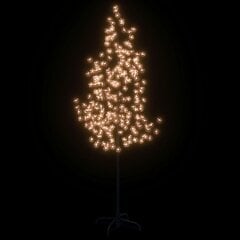 vidaXL mākslīgais ķirsis, 220 silti baltas LED, 220 cm cena un informācija | Ziemassvētku dekorācijas | 220.lv