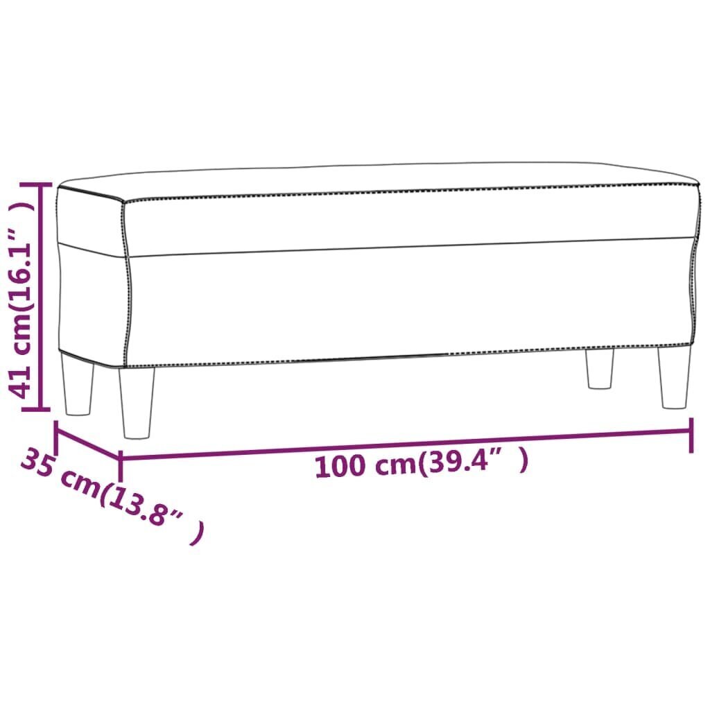 vidaXL sols, brūns, 100x35x41 cm, mākslīgā āda цена и информация | Sēžammaisi, pufi | 220.lv