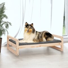 vidaXL suņu gulta, 95,5x65,5x28 cm, priedes masīvkoks цена и информация | Лежаки, домики | 220.lv
