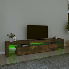 vidaXL TV skapītis ar LED apgaismojumu, ozolkoka krāsa, 215x36,5x40 cm cena un informācija | TV galdiņi | 220.lv